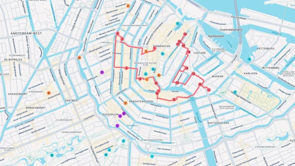 Visita guiada en Ámsterdam 5 Mapa Amsterdam