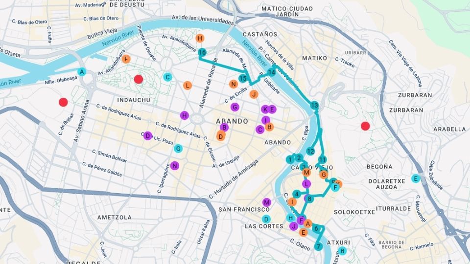 Visita guiada en Bilbao 5 Mapa Bilbao 1