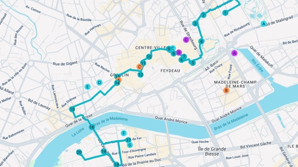 Visita guiada en Nantes 5 Mapa Nantes