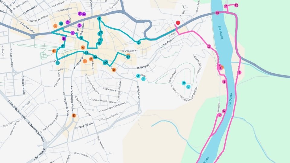 Self-guided tour in Soria 5 Mapa Soria EN