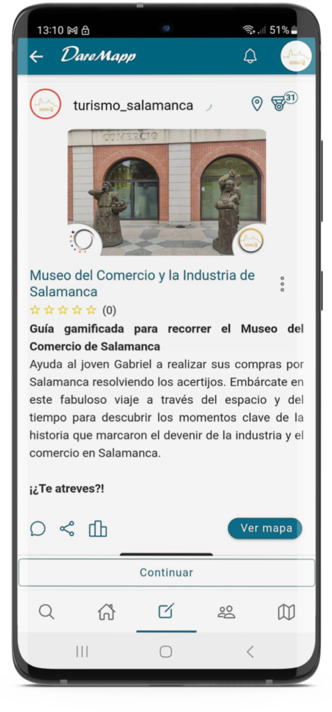 Museo del comercio de Salamanca - juego DareMapp